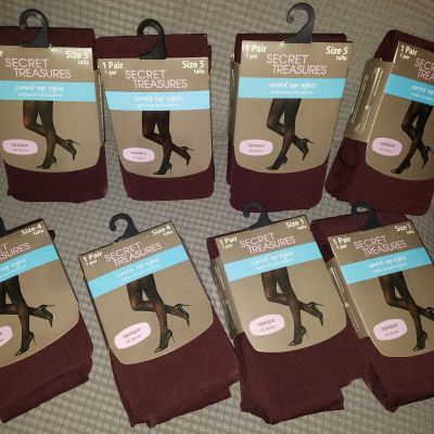 New Secret Treasures Purple Control Top Tights Opaque Pantyhose 1 3 4 5 Plus